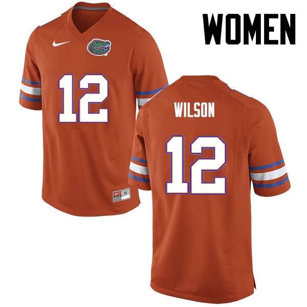 NCAA Florida Gators Quincy Wilson Women's #12 Nike Orange Stitched Authentic College Football Jersey KFV7664GE